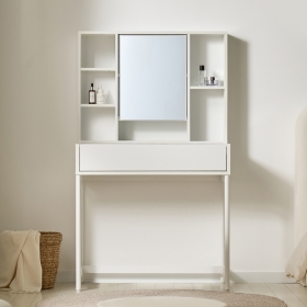 쥬리 콘솔 화장대 수납장 유리선반 입식 틈새 멀티 수납 화장대