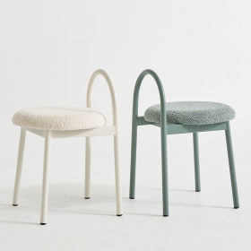 쥬리 등받이 보조의자 1인 미니 원형 카운터 간이 작은 패브릭 스툴의자