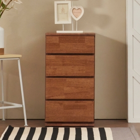 디온 미니 서랍장 원룸 작은 소형 낮은 틈새 고무나무 원목 서랍장 4단