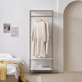 가든 모듈 스틸 디자인 2단 선반형 오픈 행거 옷장 690