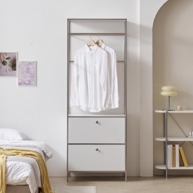 가든 모듈 스틸 디자인 투 서랍 행거 원룸 작은 행거 옷장 690