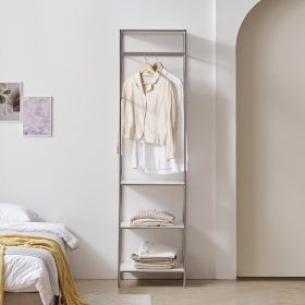 가든 모듈 스틸 디자인 3단 선반형 오픈 미니 행거 옷장 490