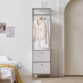 가든 모듈 스틸 디자인 행거 원룸 미니 행거 옷장 드롭도어 2단 490