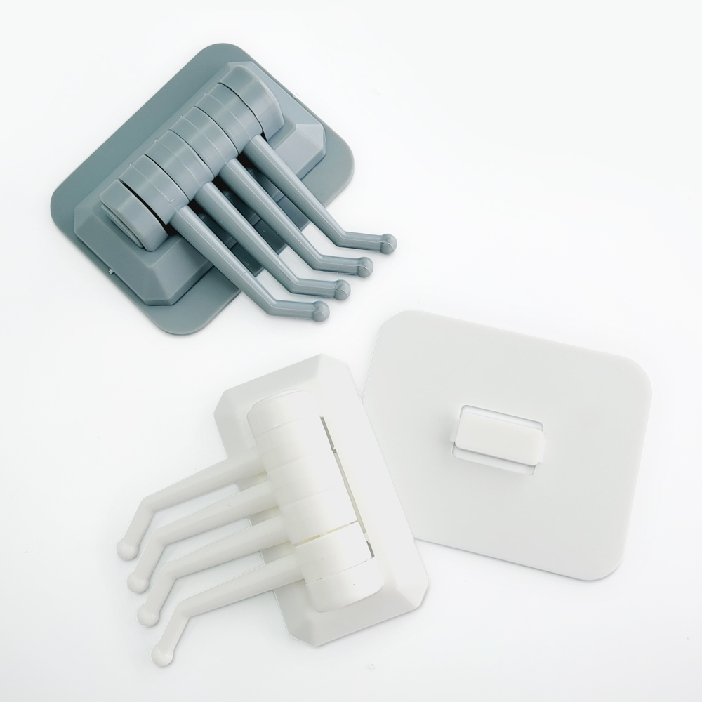 무타공 접착 4중 후크 걸이