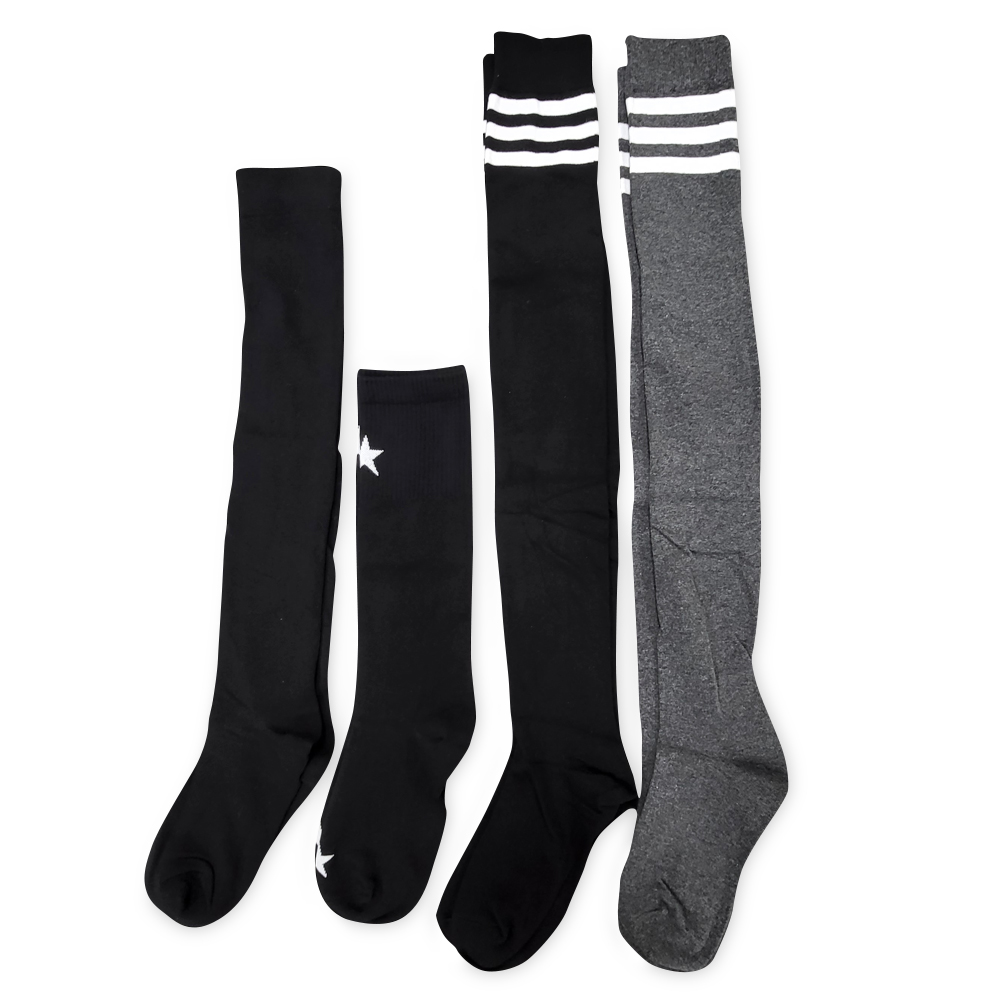 패션 오버니삭스 무지 별 3선 양말