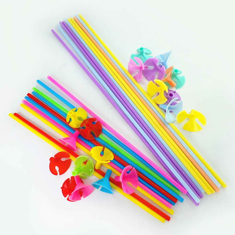 컬러 풍선 막대 스틱 32cm 42cm 10p