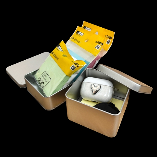 사각 원형 무지 철제 틴케이스