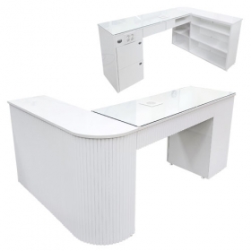 [ 클라우드 ] 라운드MINI 카운터&1인 흡진테이블강력한 파워모터 장착강화유리상판 포함템바보드 컬러 선택 가능사이즈 주문제작 가능4구 멀티탭 증정