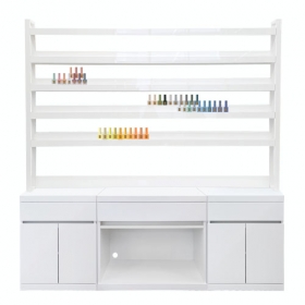 [ 아이슬란드 ] 계단식 진열장무광 올화이트컬러 약500EA 진열, 손잡이 선택,가로길이 W1800, 1600, 1400, 1200 가능