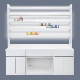 [아이슬란드] LED Light 계단식 진열장LED T5 조명, 스위치로 ON/OFF컬러 약500EA 진열, 손잡이 선택,가로길이 W1800, 1600, 1400, 1200 가능