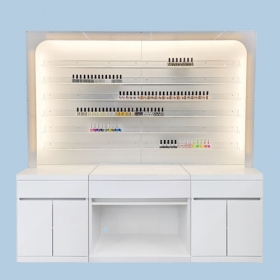 [ 퓨어 ] 아크릴 진열장무광 올화이트LED T5 조명과 투명 아크릴 선반으로컬러를 더욱 돋보이게!