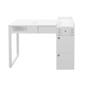 [퓨어] 흡진 1인네일테이블ㅡ올화이트강력한 파워모터 장착강화유리상판 포함