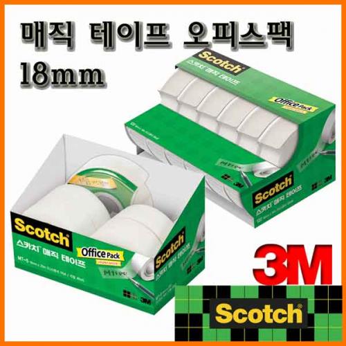 3M_쓰리엠 스카치 매직테이프 1인치 오피스팩 18mmx25m 1디스펜서 n 4리필 MT-5 18mmx16m 6디스펜서 122-6