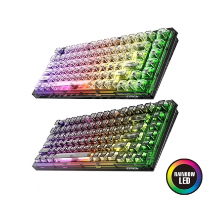 조이트론 MK82 텐키리스 투명 RGB 유선 키보드