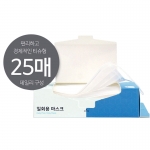 일회용 마스크 데일리 티슈형 25매 고품질 원단 3중 필터 유해먼지 FDA 흰색 대형