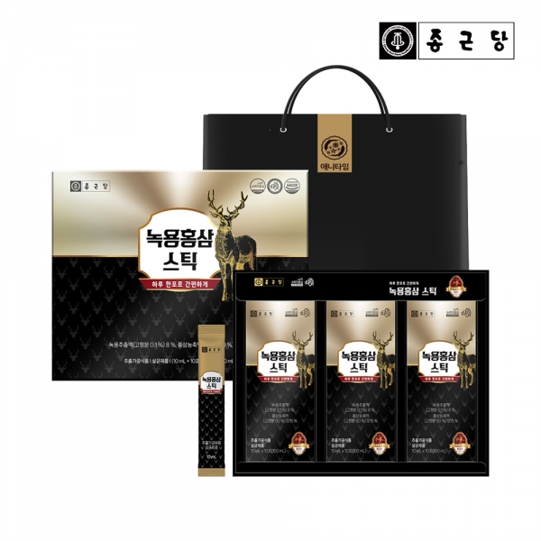 [종근당] 녹용홍삼 애니타임 30포 1박스+쇼핑백