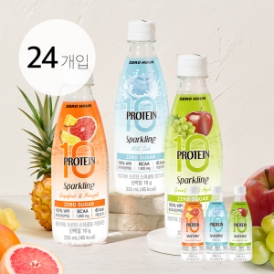 [제로아워] 당류0g 프로틴 스파클링 3종(밀크소다/청포도사과/자몽파인) 335ml 24개입
