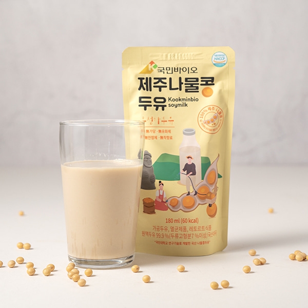 [국민바이오] 100% 국산콩 국민바이오 제주나물콩두유 180ML 40개입 + 프로틴솔루션 1팩 증정