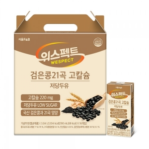[위스펙트]  검은콩 고칼슘 저당두유 2종 190ml x 16개입