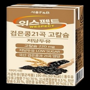 [위스펙트]  검은콩 고칼슘 저당두유 2종 190ml x 16개입