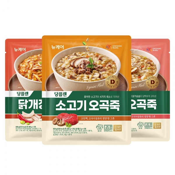[멤버십] 뉴케어 당플랜 오곡죽 3종[소고기/닭계장/삼계](1팩*2입)