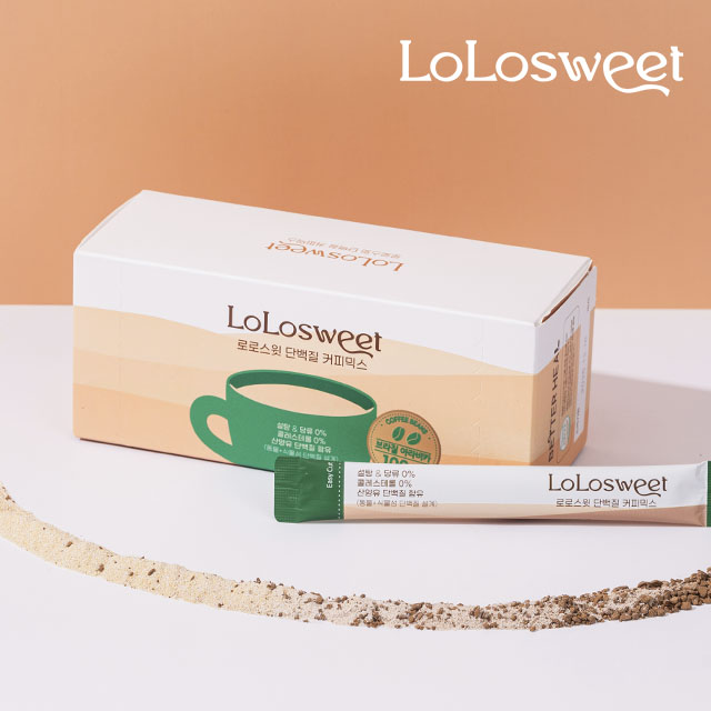 [로로스윗] 단백질 스테비아 커피 믹스 무설탕 믹스커피 당뇨