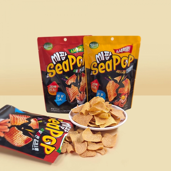 [바다소리] 단백질 스낵 씨팝 2종 (이탈리안 츄러스/버터구이 오징어)