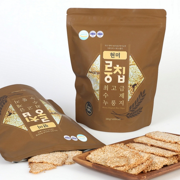 국산 100% 5분도 현미 룽칩 380g 누룽지 아침 식사대용