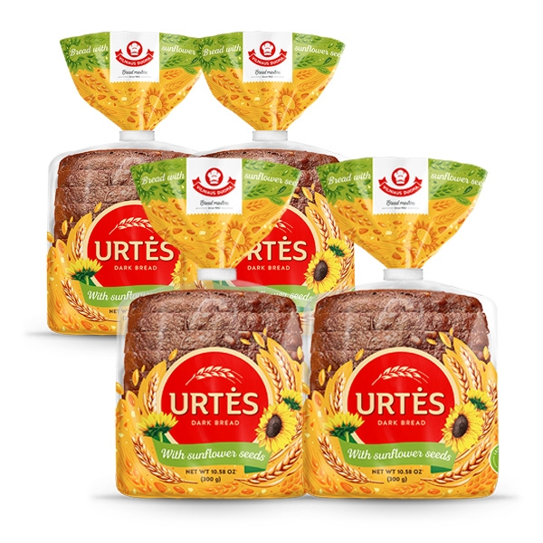 [마이브레드] 해바라기씨 호밀빵 300g X 4 고소한 해바라기씨앗(20%)과 통호밀(77%) 쫀쫀한 식감의 리투아니아 정통발효 통곡물 호밀빵