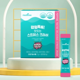 [메디트리] 팝핑톡톡 맛있는 스트레스 크러쉬 2박스 60포 테아닌, 엽산
