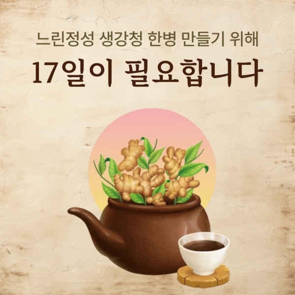 [느린정성] 무설탕 무가당 생강청 생강차 홍강청 제로 수제 임산부