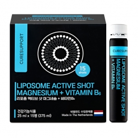 [휴럼] 네덜란드 수입 큐어서포트 리포좀 액티브 샷 마그네슘 + 비타민B6 25ml*15병