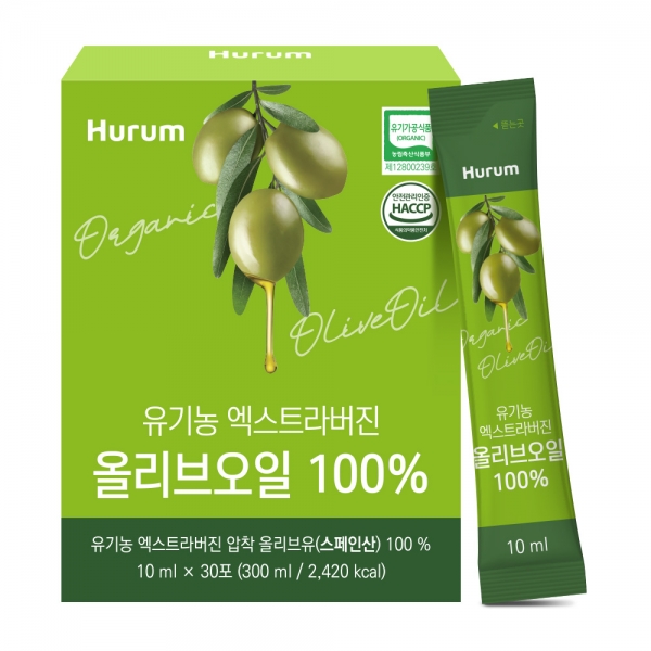 [휴럼] 유기농 엑스트라버진 올리브오일 100% 스페인산 10ml*30포