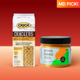 [세트할인] 글루어트 저당 땅콩버터 크런치 + 크릭 무설탕 통밀크래커