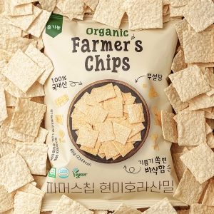 [키토제니] 열풍으로 구워 바삭바삭, 유기농 파머스 현미칩 60g 10개