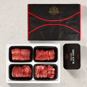 블랙에이징 프리미엄 숙성 소고기 선물세트 블랙1200g(등심300g+부채살300g+갈비살300g+살치살300g)