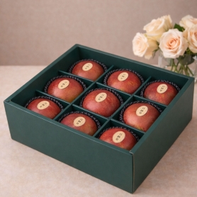 [설 명절] 사과 프리미엄 선물세트 (보자기+아웃박스 포함) [사과 9입]