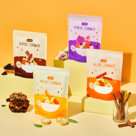 [2개입 SET/무료배송] 무화당 저당 고단백&고식이섬유 그래놀라 4종 2개입