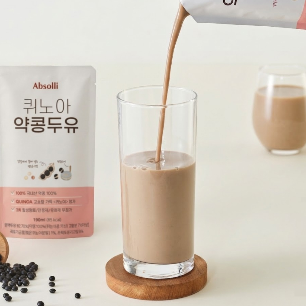 [앱솔리] 무설탕 100% 국산 퀴노아 약콩두유 저당 검은콩두유 190ml
