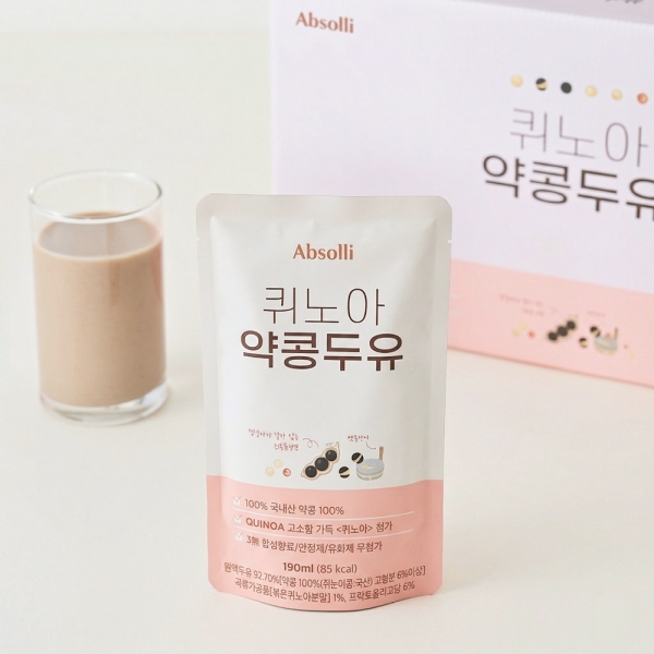 [앱솔리] 무설탕 100% 국산 퀴노아 약콩두유 저당 검은콩두유 190ml