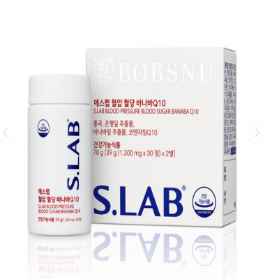 밥스누 에스랩 혈압 혈당 바나바 Q10 (1,300mg x 30정) x 2병 / 총 30일분
