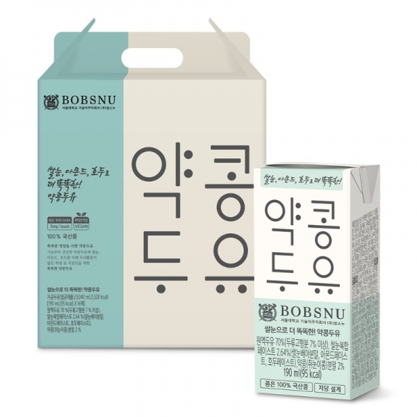 밥스누 쌀눈으로 더 똑똑한! 약콩두유 (190ml x 16팩) 1BOX