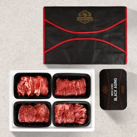 (추석, 설 명절)블랙에이징 프리미엄 숙성 소고기 선물세트 1.2kg