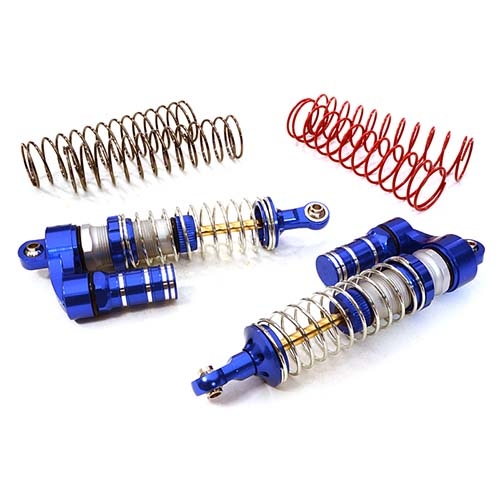 피기백 쇽 [2개] Machined Piggyback Shock (2) for Axial 1/10 SCX10 II Scale Crawler (L=95mm) (Blue) C27020BLUE