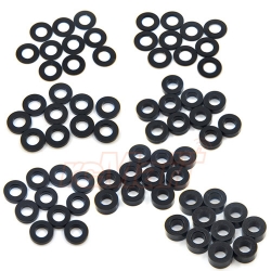 M3 평 와셔 Yeah Racing Aluminum M3 Flat Washer 0.25 / 0.5 / 1 / 1.5 / 2 / 2.5 / 3mm 10pcs Set BlackYA-0390BK