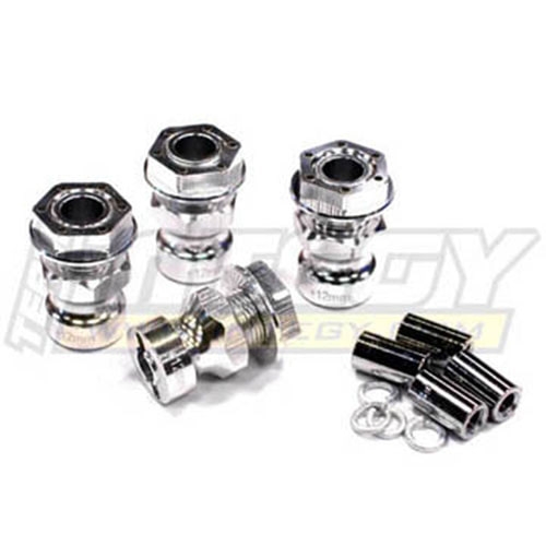 [4개 한대분] 17mm Hex Wheel (4) Hub +12mm Offset for Traxxas 1/10 T-Maxx, Summit & Revo C23102SILVER