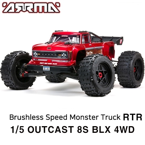 온라인전용 [초대형 1/5 몬스터] 아웃캐스트 ARRMA 1/5 OUTCAST 8S BLX 4WD Brushless Stunt Truck RTR ARA5810