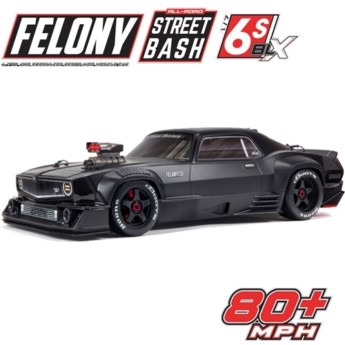 펠로니 [온라인전용]  ARRMA 1:7 FELONY 6S BLX Street Bash All-Road Muscle Truck RTR (Black) ARA7617V2T1