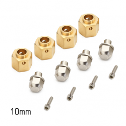 TRX-4 TRX-6 휠 헥스 와이드너 황동 + 바넬너트 + 핀볼트 Brass 5 / 10mm Offset Hex Adaptor 4 pcs For 12mm Hex Wheels TRX4 TRX6 H-TRXW