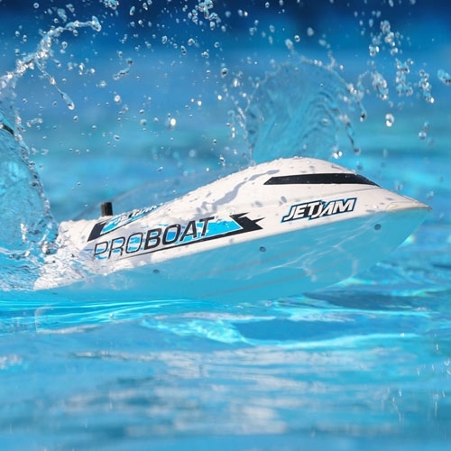 보트 Pro Boat Jet Jam 12 Inch Pool Racer RTR Electric Boat (White) 충전기,배터리, 조종기 포함 PRB08031T2